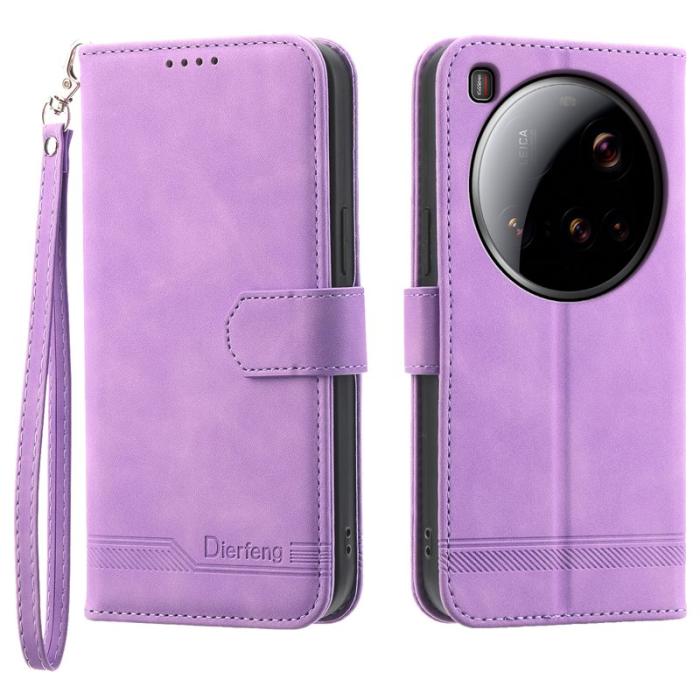 DIERFENG - DIERFENG DF-03 för Xiaomi 15 Ultra Fodral Äkta läder - Lila