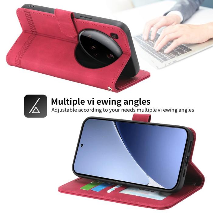 DIERFENG - DIERFENG DF-03 för Xiaomi 15 Ultra Fodral Äkta läder - Röd