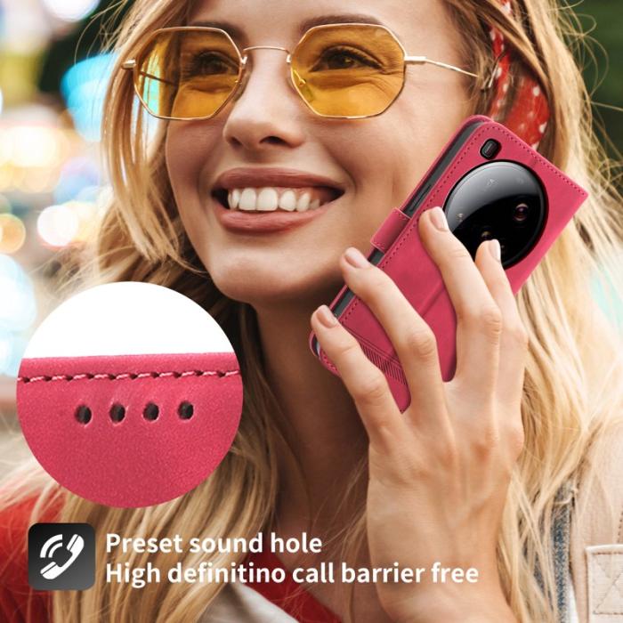 DIERFENG - DIERFENG DF-03 för Xiaomi 15 Ultra Fodral Äkta läder - Röd