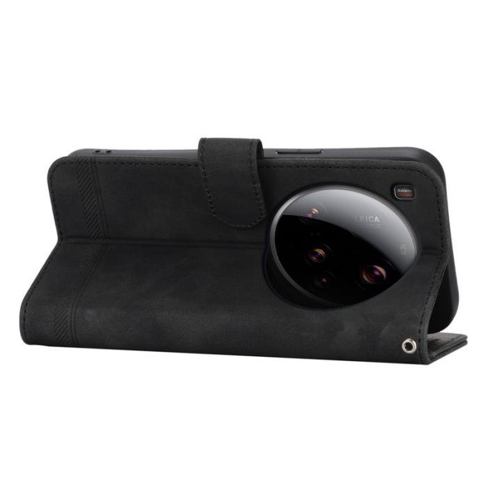 DIERFENG - DIERFENG DF-03 för Xiaomi 15 Ultra Fodral Äkta läder - Svart