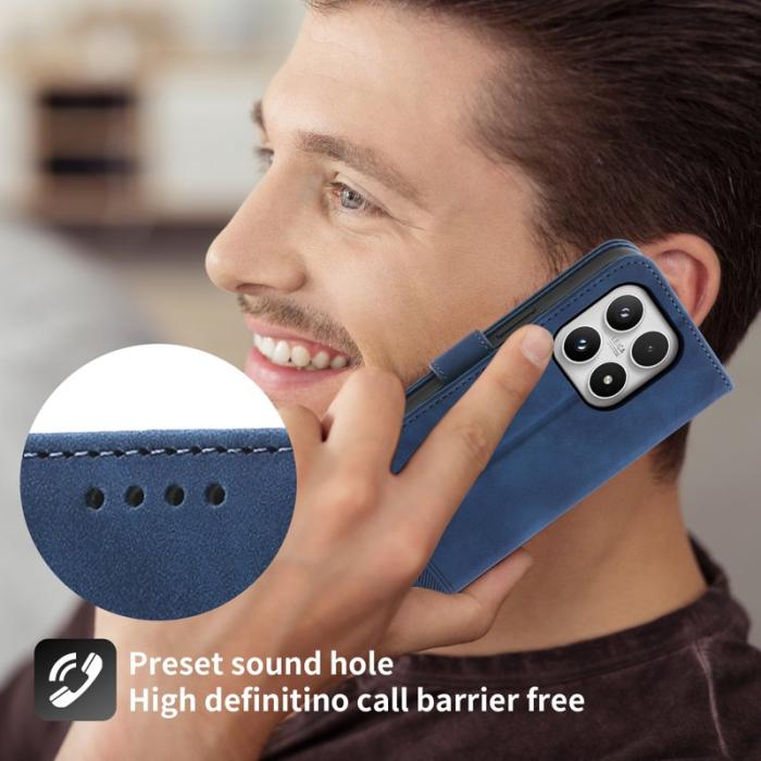 DIERFENG - DIERFENG DF-03 för Xiaomi 17 Fodral Äkta läder - Blå