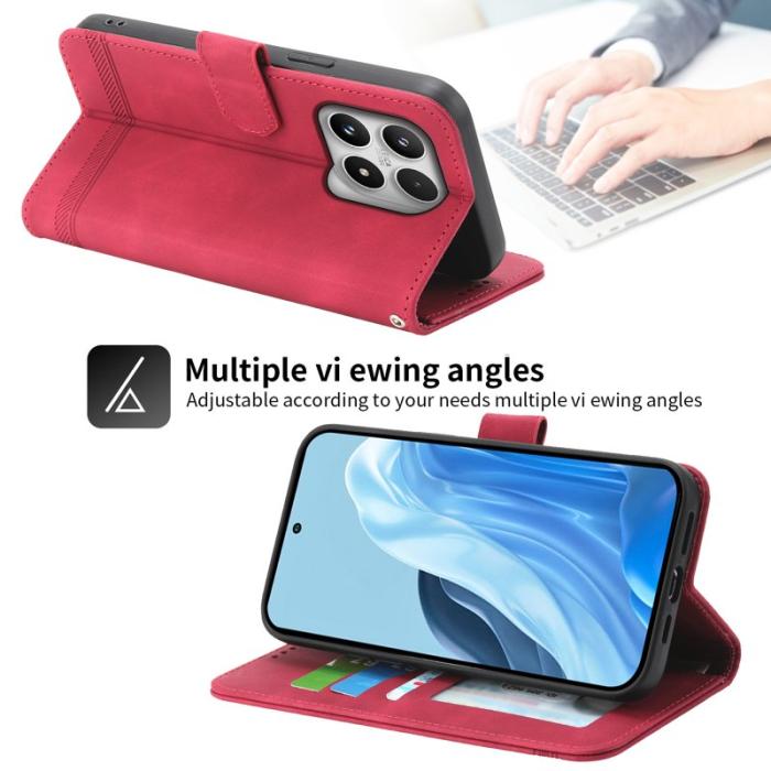DIERFENG - DIERFENG DF-03 för Xiaomi 17 Fodral Äkta läder - Röd