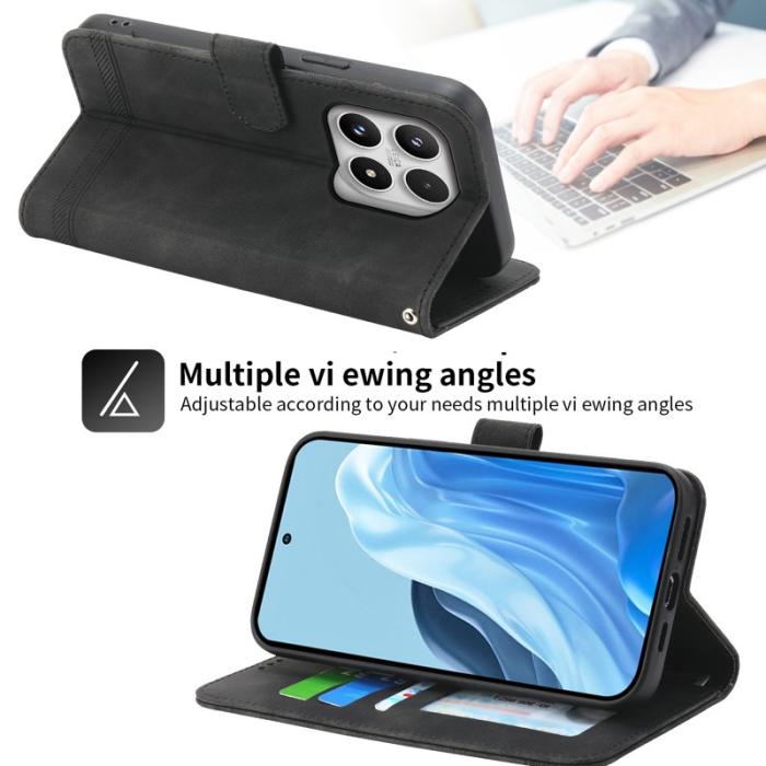 DIERFENG - DIERFENG DF-03 för Xiaomi 17 Fodral Äkta läder - Svart