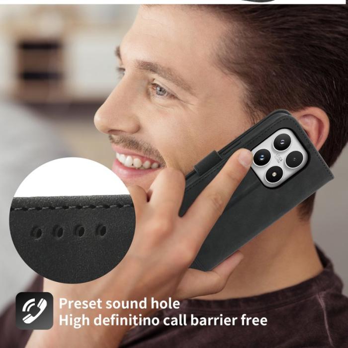 DIERFENG - DIERFENG DF-03 för Xiaomi 17 Fodral Äkta läder - Svart