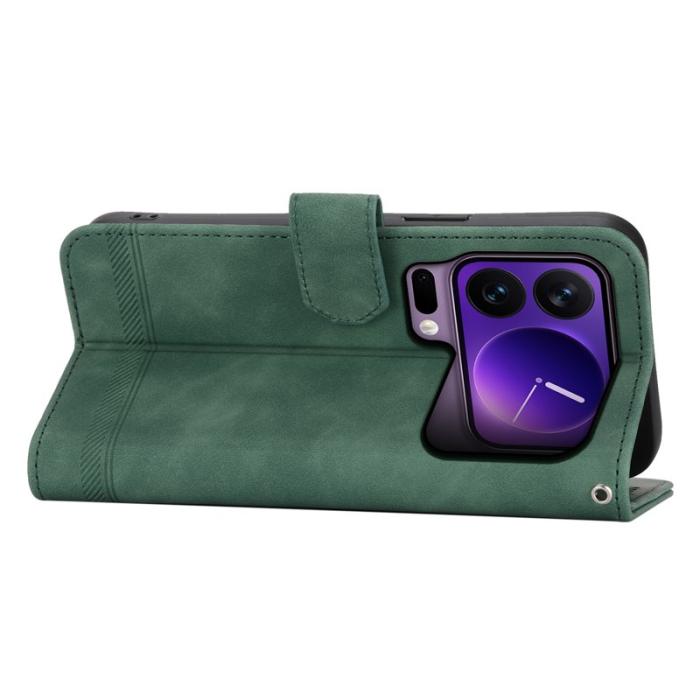 DIERFENG - DIERFENG DF-03 Fodral Äkta läder för Xiaomi 17 Pro - Grön