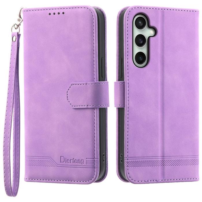DIERFENG - DIERFENG DF-03 Fodral Äkta läder - Lila för Samsung Galaxy S24 FE