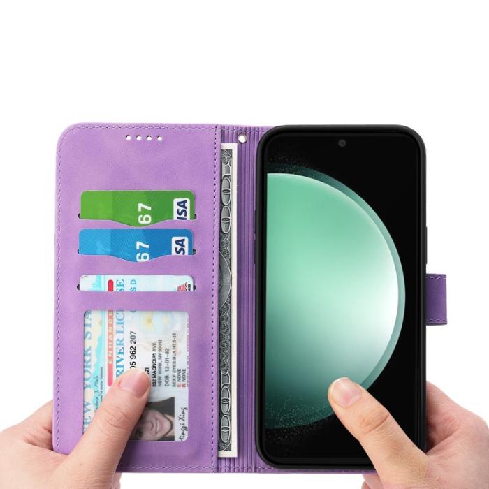 DIERFENG - DIERFENG DF-03 Fodral Äkta läder - Lila för Samsung Galaxy S24 FE