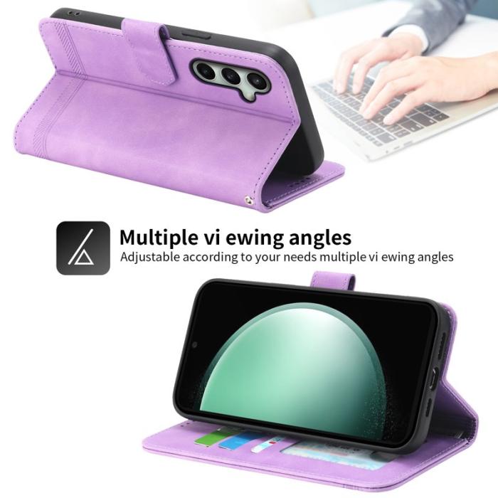 DIERFENG - DIERFENG DF-03 Fodral Äkta läder - Lila för Samsung Galaxy S24 FE