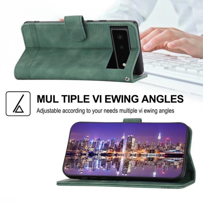 DIERFENG - DIERFENG DF-03 Fodral för Google Pixel 6 - Äkta läder - Grön