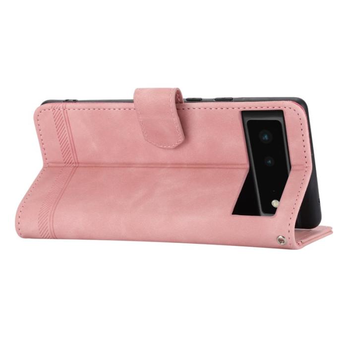 DIERFENG - DIERFENG DF-03 Fodral för Google Pixel 6 - Äkta läder - Rosa