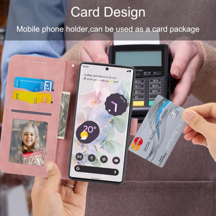 DIERFENG - DIERFENG DF-03 Fodral för Google Pixel 6 Pro 5G - Konstläder - Rosa