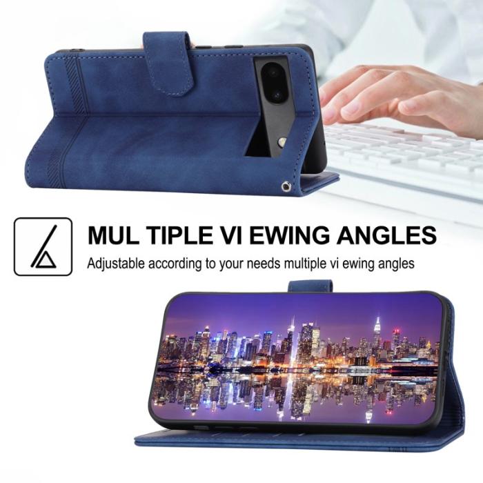 DIERFENG - DIERFENG DF-03 Fodral för Google Pixel 6a - PU läder - Blå