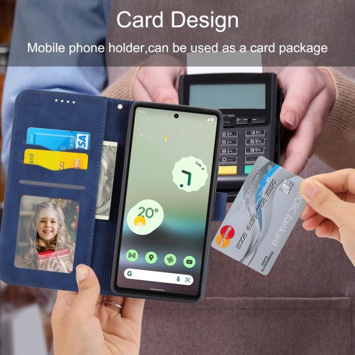 DIERFENG - DIERFENG DF-03 Fodral för Google Pixel 6a - PU läder - Blå