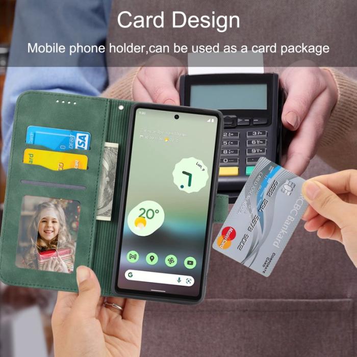 DIERFENG - DIERFENG DF-03 Fodral för Google Pixel 6a - PU Läder - Grön