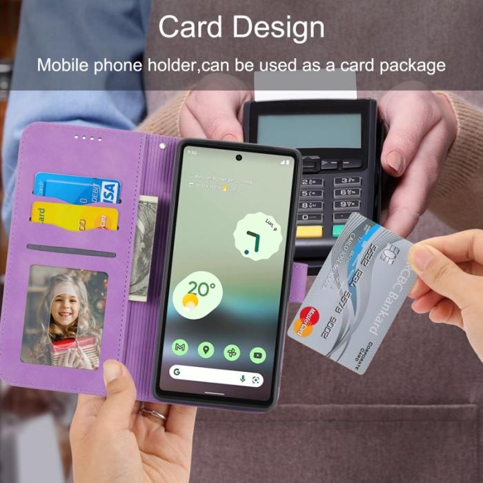 DIERFENG - DIERFENG DF-03 Fodral för Google Pixel 6a - PU läder - Lila