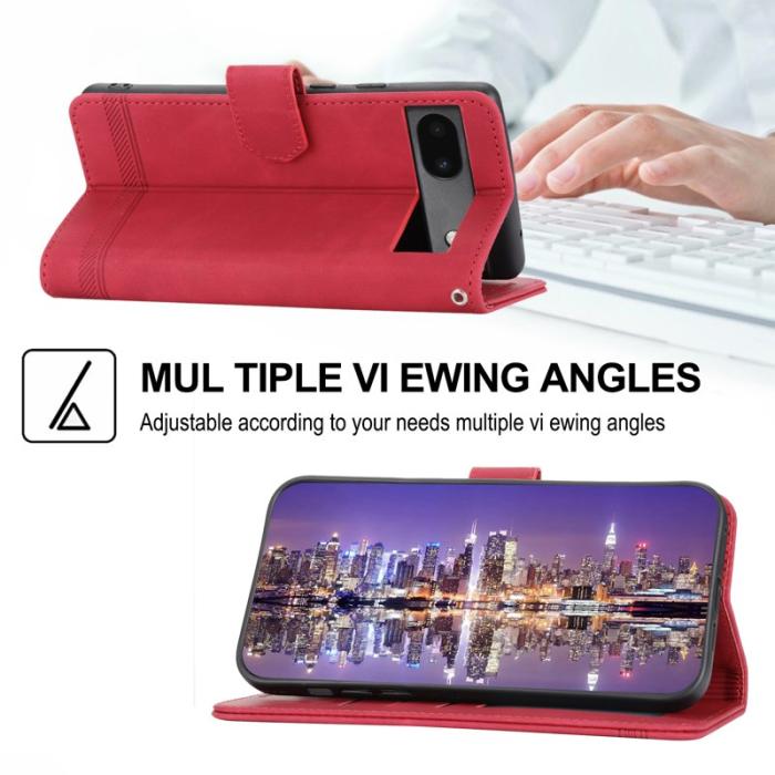 DIERFENG - DIERFENG DF-03 Fodral för Google Pixel 6a - PU läder - Röd