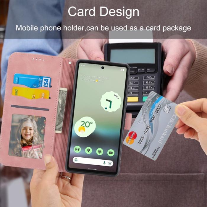 DIERFENG - DIERFENG DF-03 Fodral för Google Pixel 6a - PU läder - Rosa