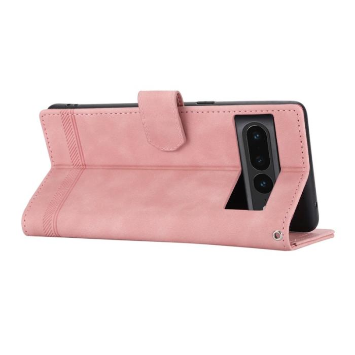 DIERFENG - DIERFENG DF-03 Fodral för Google Pixel 7 Pro 5G Äkta läder - Rosa