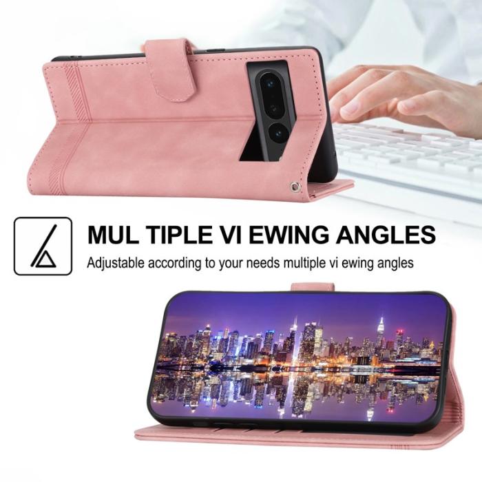 DIERFENG - DIERFENG DF-03 Fodral för Google Pixel 7 Pro 5G Äkta läder - Rosa