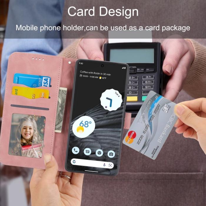 DIERFENG - DIERFENG DF-03 Fodral för Google Pixel 7 Pro 5G Äkta läder - Rosa