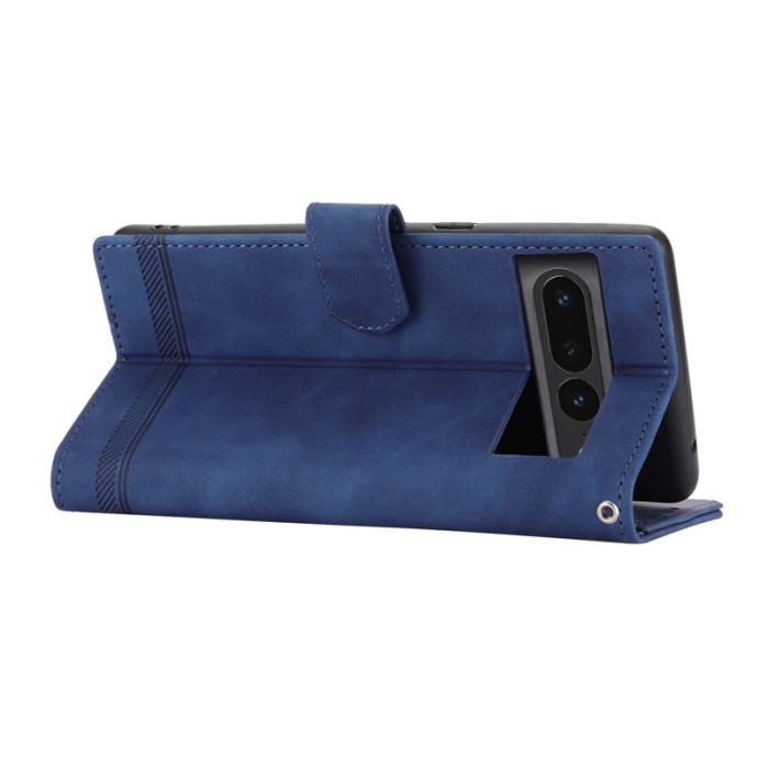 DIERFENG - DIERFENG DF-03 Fodral för Google Pixel 7 Pro - Äkta läder - Blå