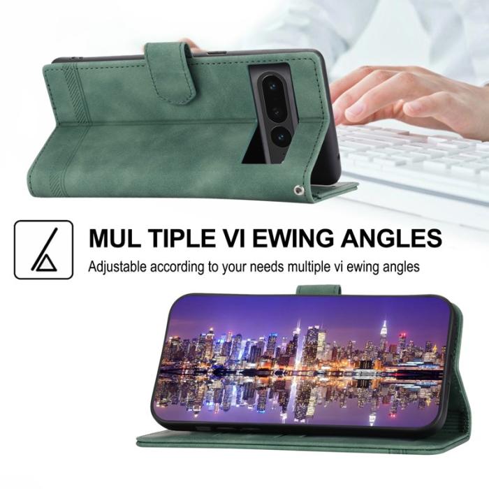 DIERFENG - DIERFENG DF-03 Fodral för Google Pixel 7 Pro - Äkta läder - Grön