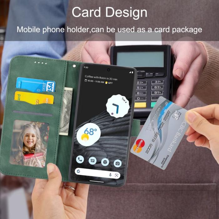 DIERFENG - DIERFENG DF-03 Fodral för Google Pixel 7 Pro - Äkta läder - Grön