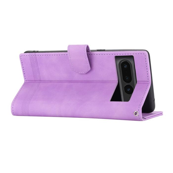 DIERFENG - DIERFENG DF-03 Fodral för Google Pixel 7 Pro - Äkta läder - Lila
