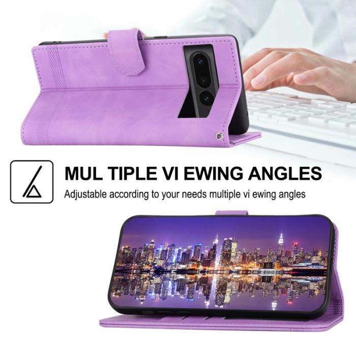 DIERFENG - DIERFENG DF-03 Fodral för Google Pixel 7 Pro - Äkta läder - Lila