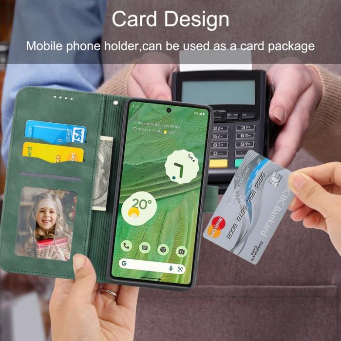 DIERFENG - DIERFENG DF-03 Fodral för Google Pixel 7a - PU Läder - Grön