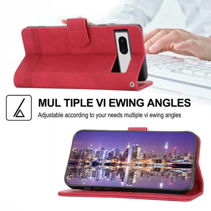 DIERFENG - DIERFENG DF-03 Fodral för Google Pixel 7a - PU Läder - Röd