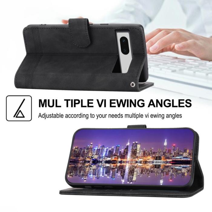 DIERFENG - DIERFENG DF-03 Fodral för Google Pixel 7a - PU Läder - Svart