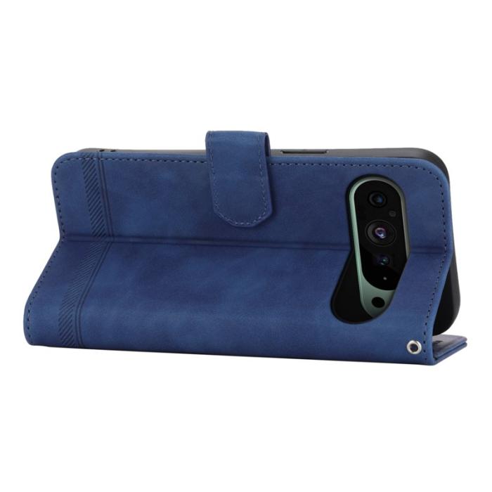 DIERFENG - DIERFENG DF-03 Fodral för Google Pixel 9 - Äkta läder - Blå