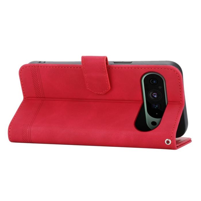 DIERFENG - DIERFENG DF-03 Fodral för Google Pixel 9 - Imiterat läder - Röd