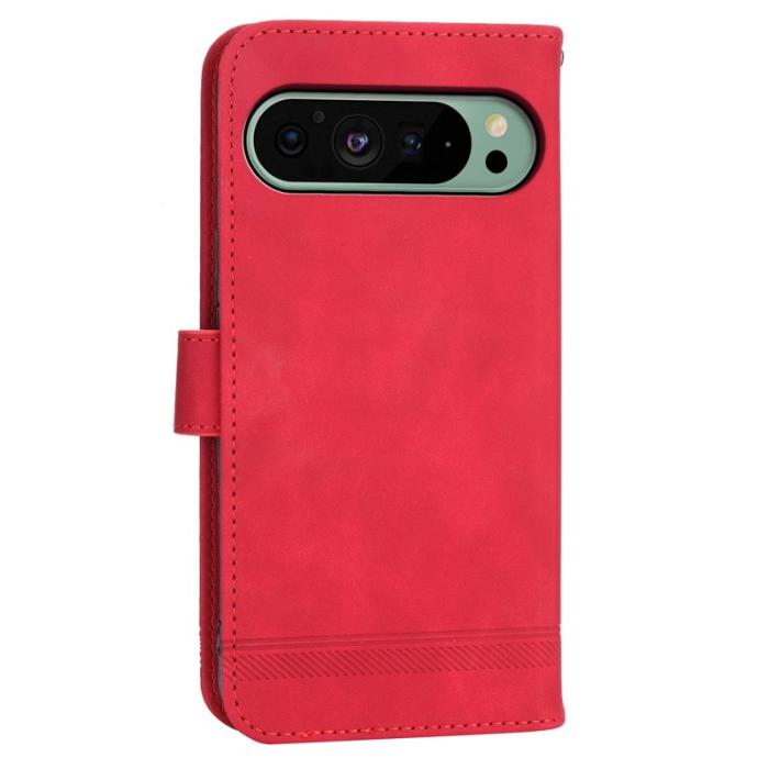 DIERFENG - DIERFENG DF-03 Fodral för Google Pixel 9 - Imiterat läder - Röd