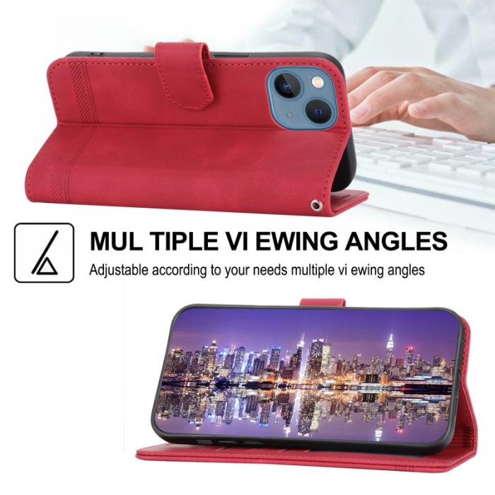 DIERFENG - DIERFENG DF-03 Fodral för iPhone 13 mini - PU läder - Röd