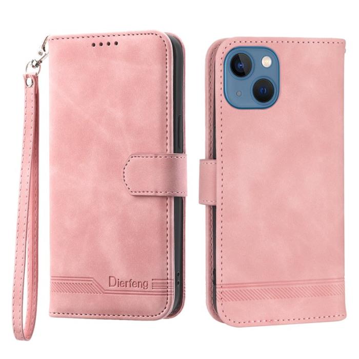 DIERFENG - DIERFENG DF-03 Fodral för iPhone 13 mini - PU läder - Rosa