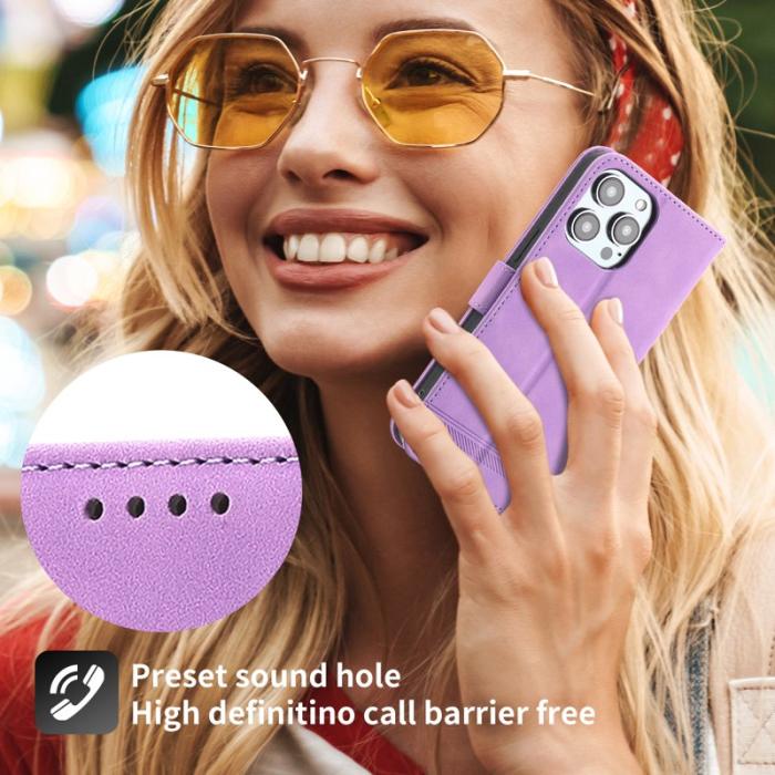 DIERFENG - DIERFENG DF-03 Fodral för iPhone 13 Pro Max - PU Läder - Lila