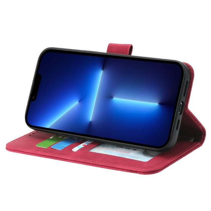 DIERFENG - DIERFENG DF-03 Fodral för iPhone 13 Pro - PU läder - Röd