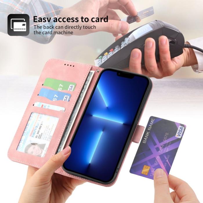 DIERFENG - DIERFENG DF-03 Fodral för iPhone 13 Pro - PU läder - Rosa