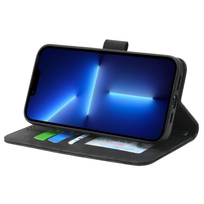 DIERFENG - DIERFENG DF-03 Fodral för iPhone 13 Pro - PU läder - Svart