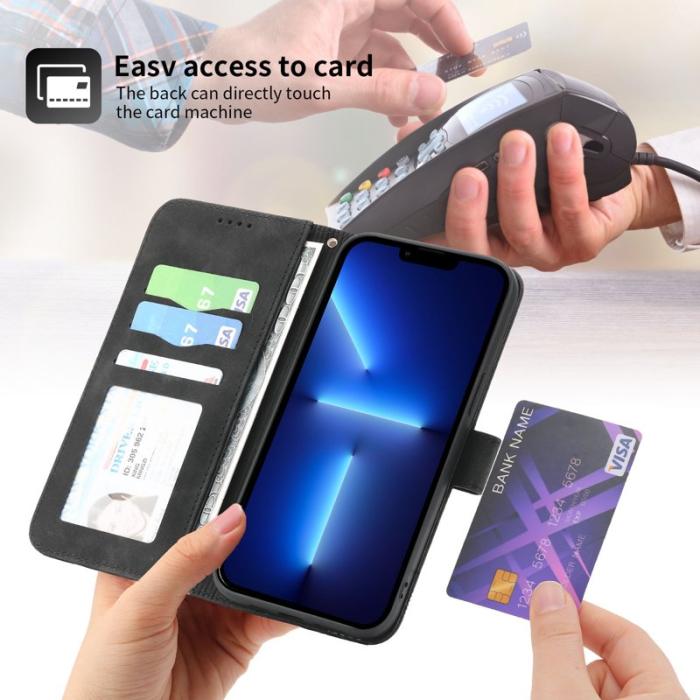 DIERFENG - DIERFENG DF-03 Fodral för iPhone 13 Pro - PU läder - Svart