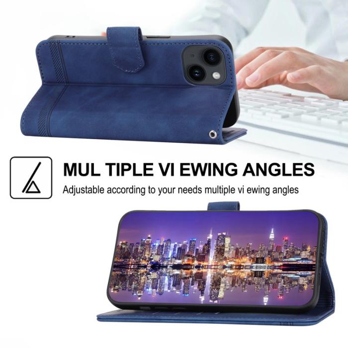 DIERFENG - DIERFENG DF-03 Fodral för iPhone 14 Äkta läder - Blå