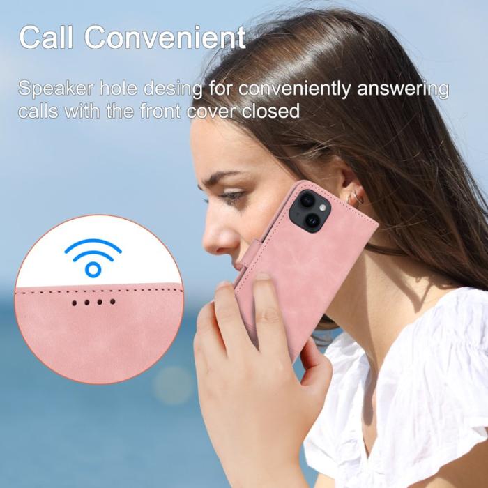 DIERFENG - DIERFENG DF-03 Fodral för iPhone 14 Äkta läder - Rosa