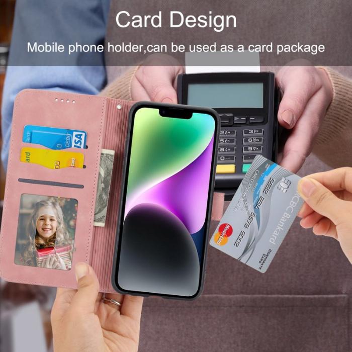 DIERFENG - DIERFENG DF-03 Fodral för iPhone 14 Äkta läder - Rosa