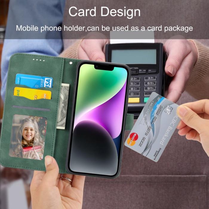 DIERFENG - DIERFENG DF-03 Fodral för iPhone 14 i Äkta läder - Grön
