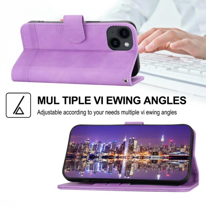 DIERFENG - DIERFENG DF-03 Fodral för iPhone 14 i Äkta läder - Lila