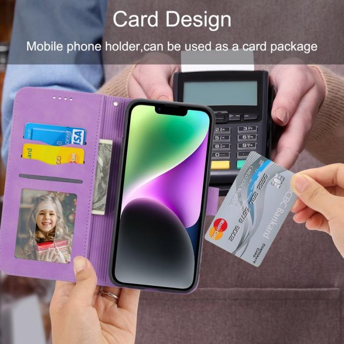 DIERFENG - DIERFENG DF-03 Fodral för iPhone 14 i Äkta läder - Lila
