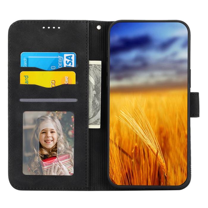 DIERFENG - DIERFENG DF-03 Fodral för iPhone 14 i Impr. Läder - Svart