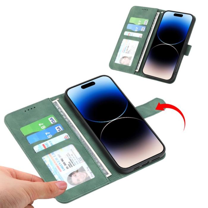 DIERFENG - DIERFENG DF-03 Fodral för iPhone 15 Pro Max Äkta läder - Grön